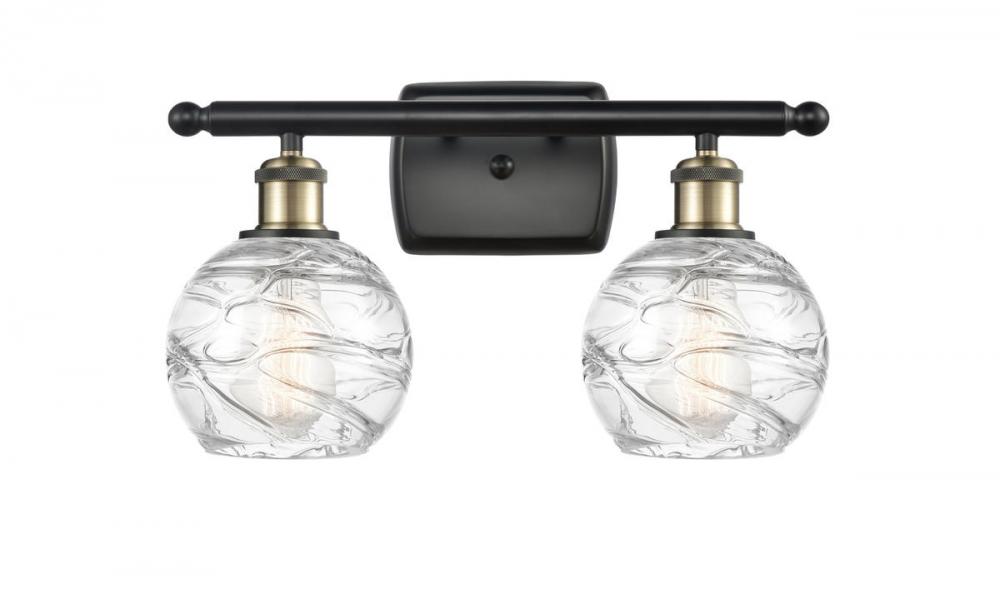 Athens Deco Swirl - 2 Light - 16 inch - Black Antique Brass - Bath Vanity Light