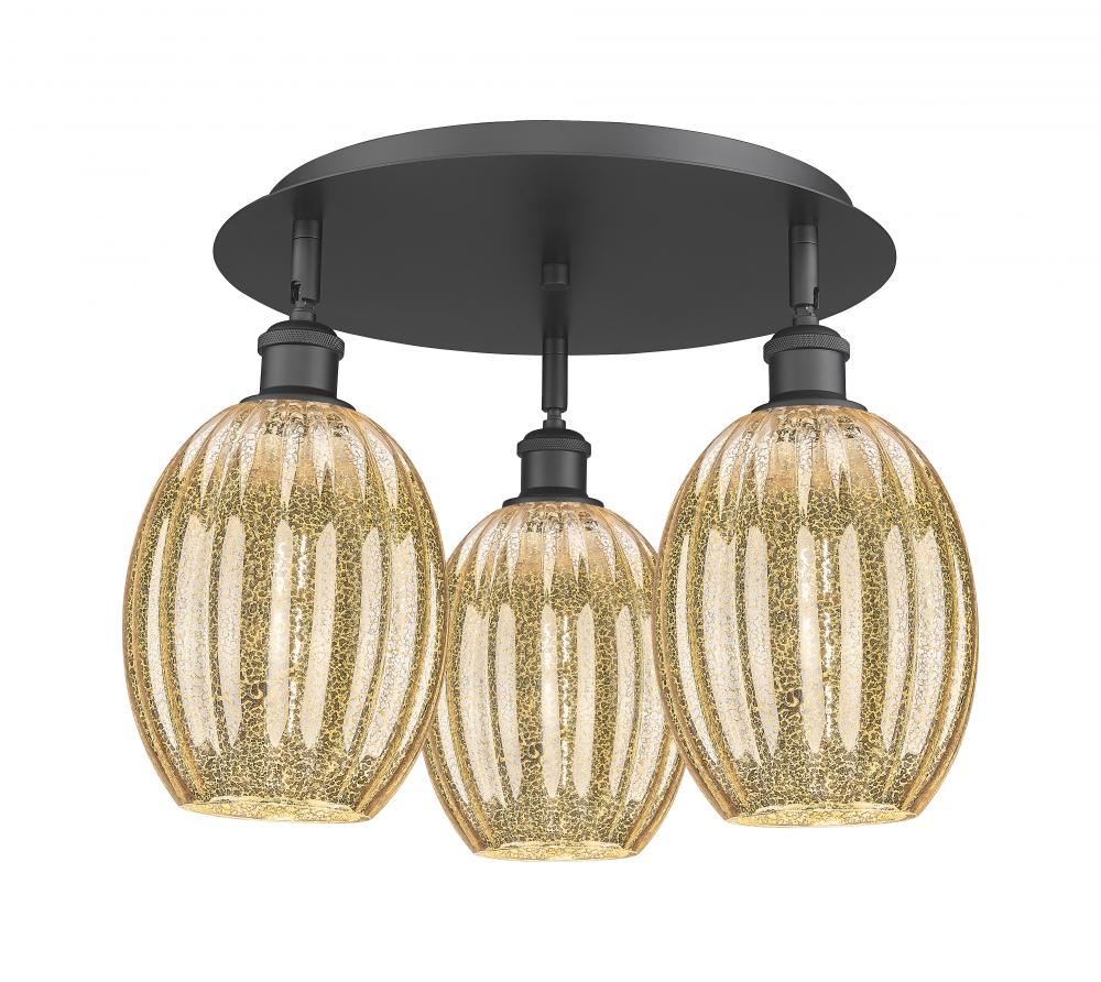 Preston Bulb - 3 Light - 18 inch - Matte Black - Flush Mount