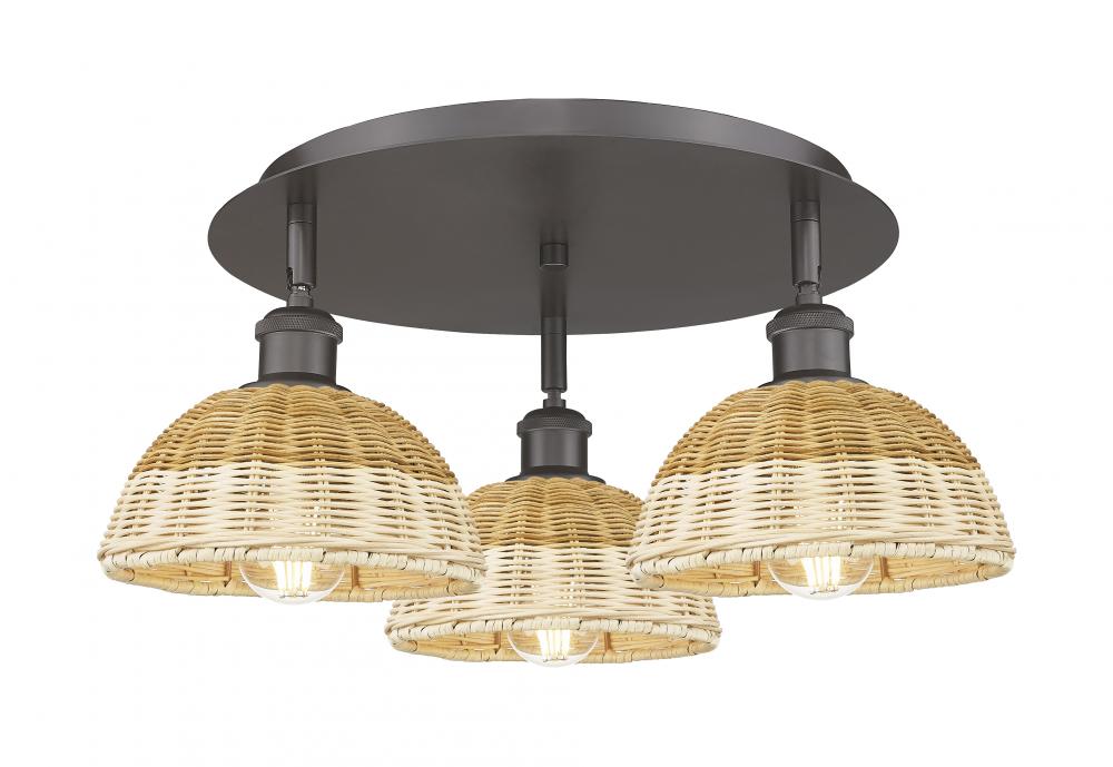 Bristol Natural II - 3 Light - 19 inch - Oil Rubbed Bronze - Flush Mount