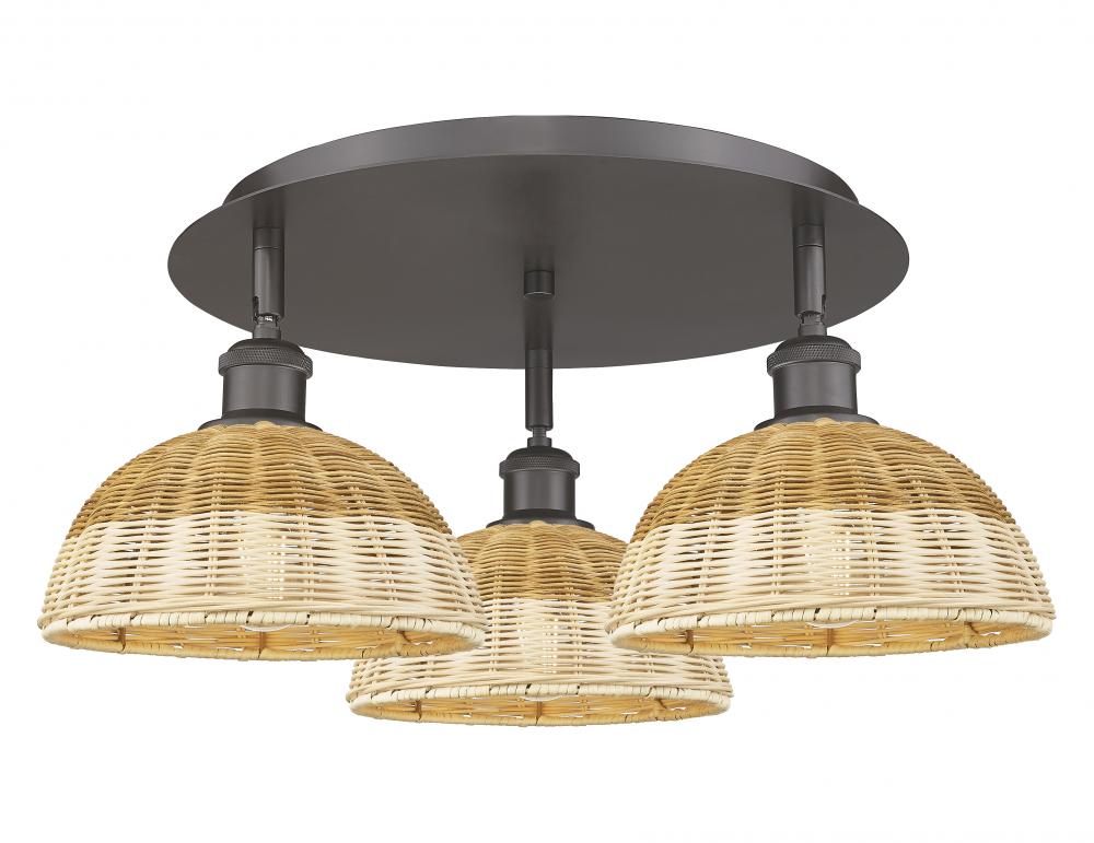 Bristol Natural II - 3 Light - 21 inch - Oil Rubbed Bronze - Flush Mount