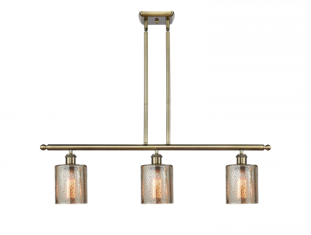 Cobbleskill - 3 Light - 36 inch - Antique Brass - Cord hung - Island Light