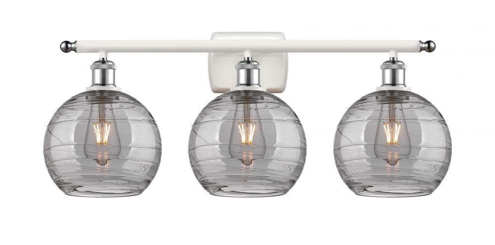 Athens Deco Swirl - 3 Light - 28 inch - White Polished Chrome - Bath Vanity Light