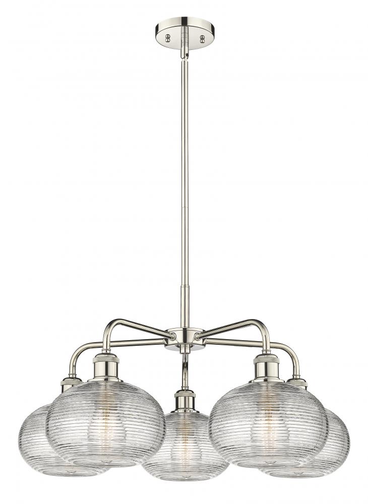 Ithaca - 5 Light - 26 inch - Polished Nickel - Chandelier