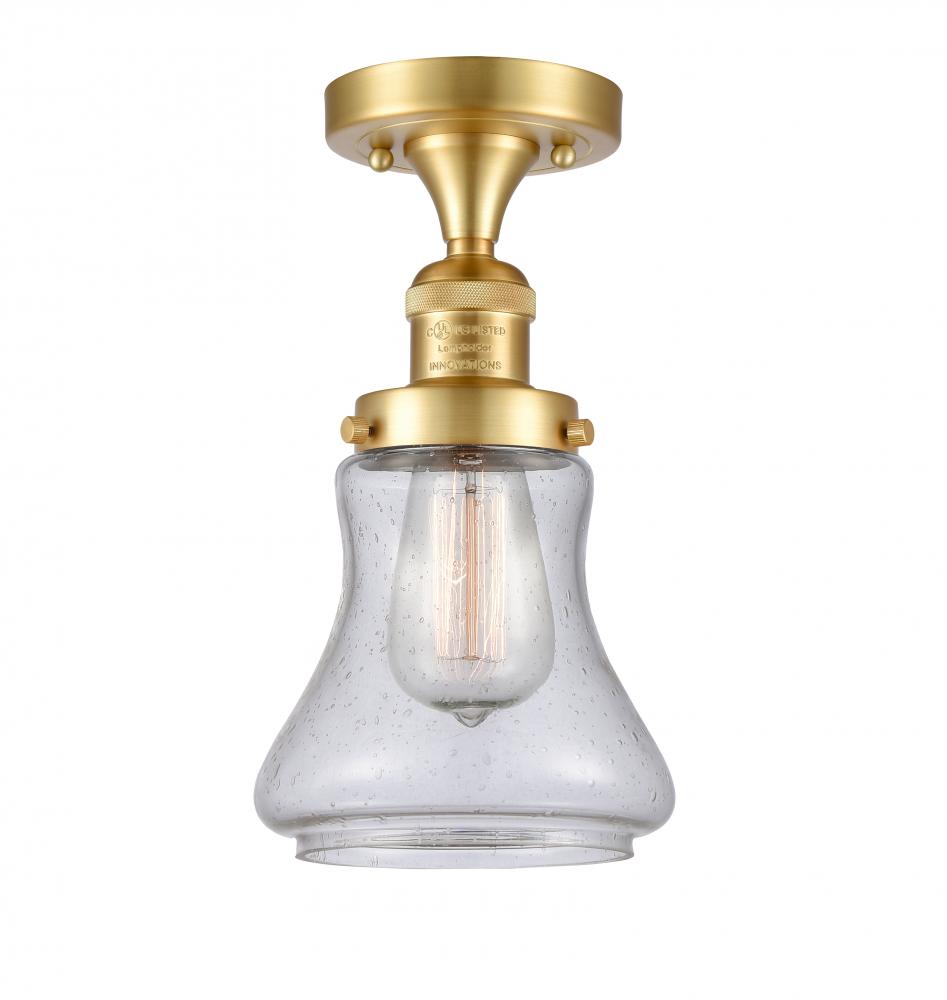 Bellmont - 1 Light - 6 inch - Satin Gold - Semi-Flush Mount