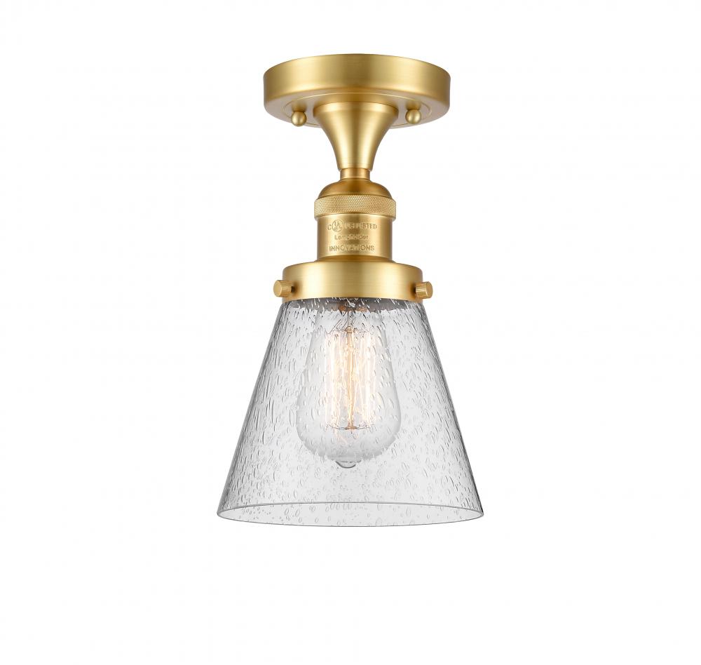 Cone - 1 Light - 7 inch - Satin Gold - Semi-Flush Mount