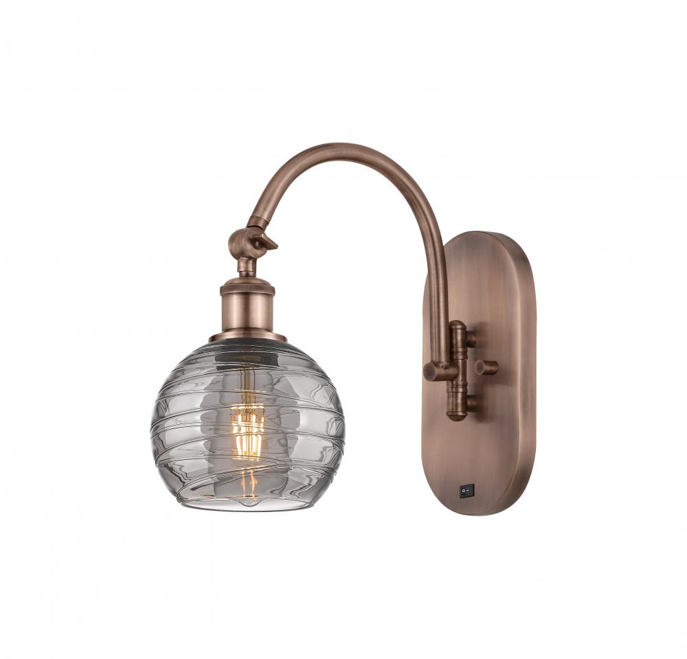Athens Deco Swirl - 1 Light - 6 inch - Antique Copper - Sconce