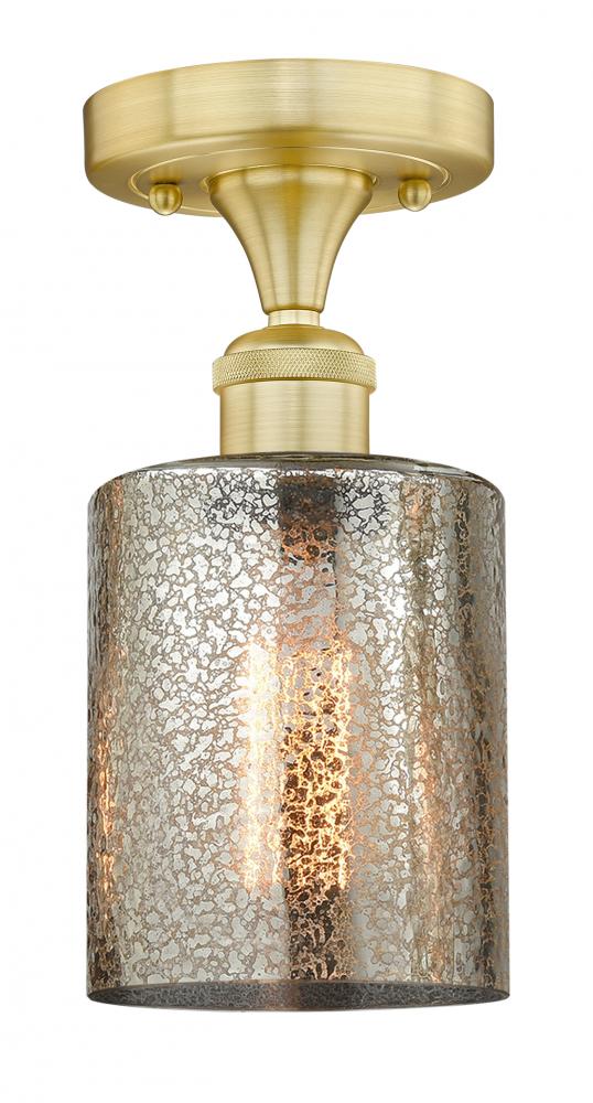 Cobbleskill - 1 Light - 5 inch - Satin Gold - Semi-Flush Mount