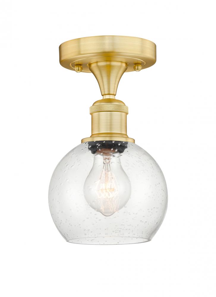 Athens - 1 Light - 6 inch - Satin Gold - Semi-Flush Mount