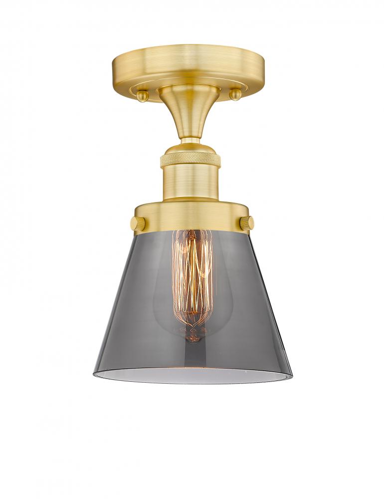 Cone - 1 Light - 6 inch - Satin Gold - Semi-Flush Mount