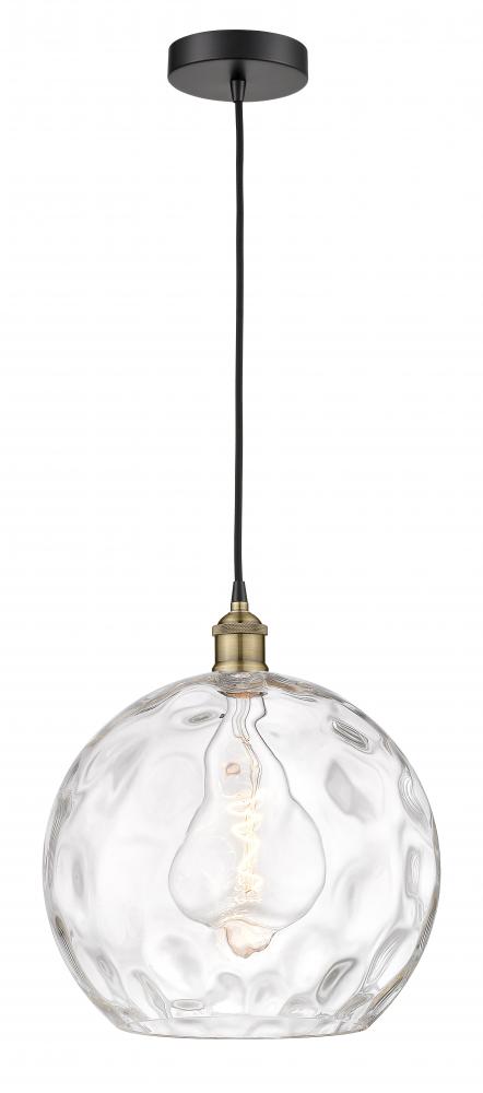 Athens Water Glass - 1 Light - 13 inch - Black Antique Brass - Cord hung - Pendant