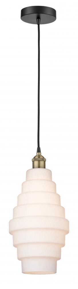 Cascade - 1 Light - 8 inch - Black Antique Brass - Cord hung - Mini Pendant