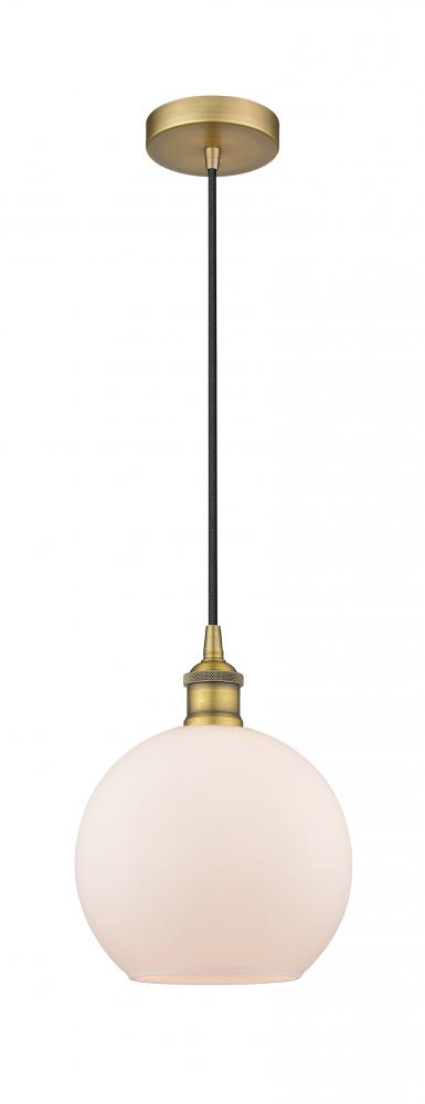Athens - 1 Light - 8 inch - Brushed Brass - Cord hung - Mini Pendant