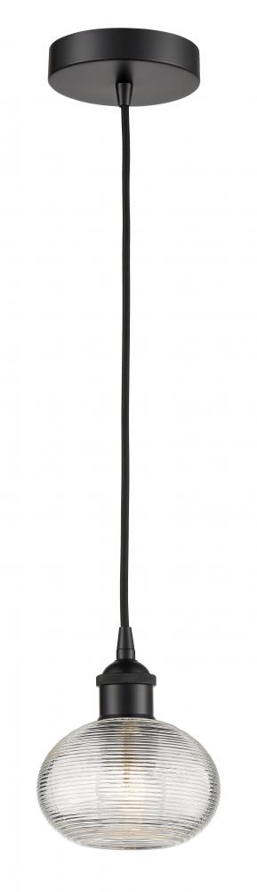 Ithaca - 1 Light - 6 inch - Matte Black - Cord hung - Mini Pendant