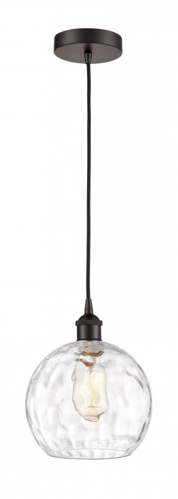 Athens Water Glass - 1 Light - 8 inch - Oil Rubbed Bronze - Cord hung - Mini Pendant