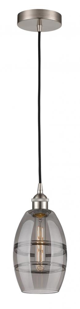 Vaz - 1 Light - 6 inch - Brushed Satin Nickel - Cord hung - Mini Pendant