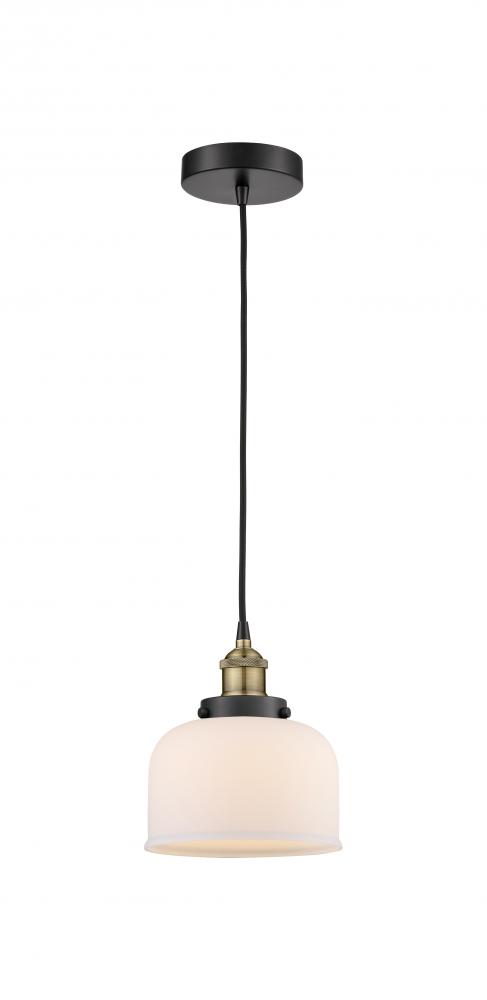 Bell - 1 Light - 8 inch - Black Antique Brass - Cord hung - Mini Pendant