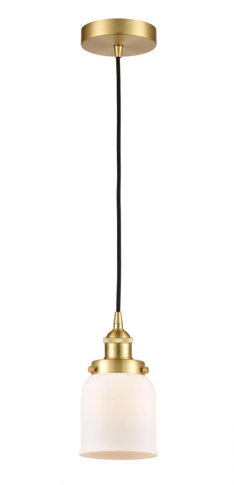 Bell - 1 Light - 5 inch - Satin Gold - Cord hung - Mini Pendant