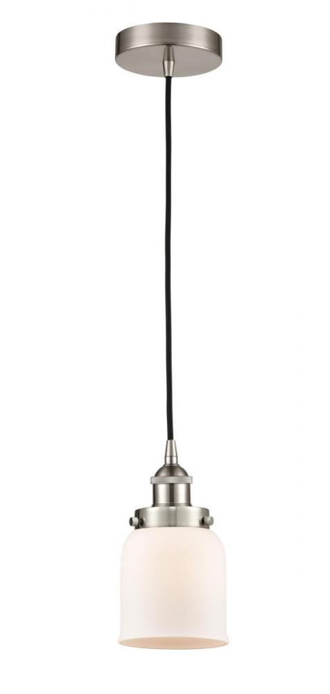 Bell - 1 Light - 5 inch - Brushed Satin Nickel - Cord hung - Mini Pendant