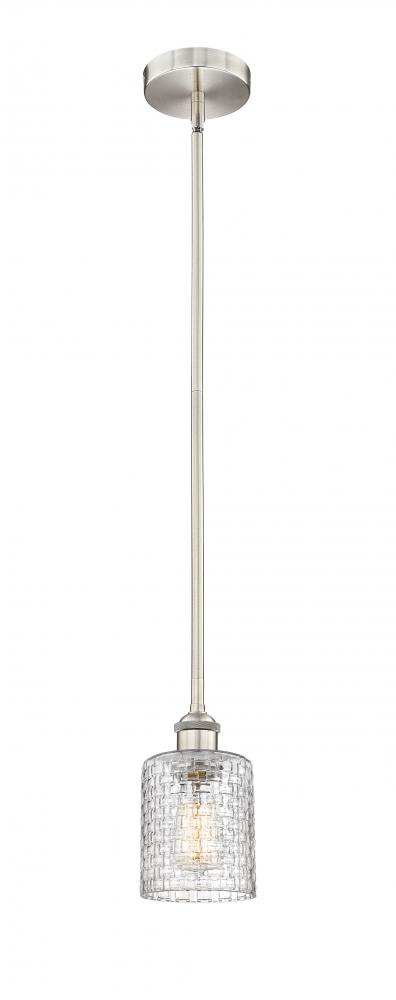 Cobbleskill - 1 Light - 5 inch - Brushed Satin Nickel - Cord hung - Mini Pendant