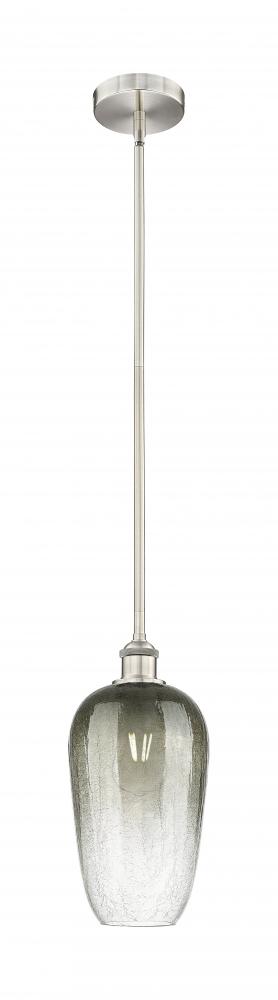 Brookhaven Flute - 1 Light - 7 inch - Brushed Satin Nickel - Stem hung - Mini Pendant
