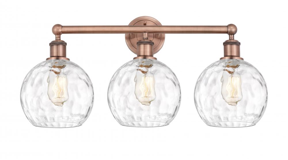Athens Water Glass - 3 Light - 26 inch - Antique Copper - Bath Vanity Light