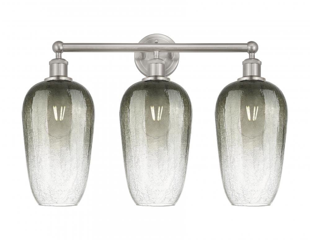 Brookhaven Flute - 3 Light - 25 inch - Brushed Satin Nickel - Bath Vanity Light