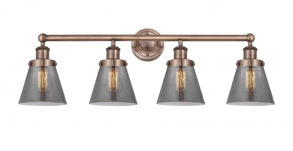 Cone - 4 Light - 33 inch - Antique Copper - Bath Vanity Light