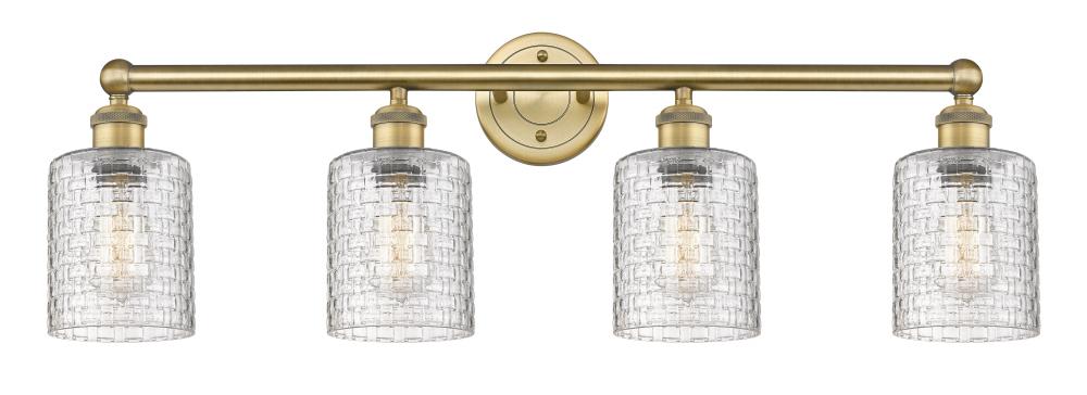 Cobbleskill - 4 Light - 32 inch - Brushed Brass - Bath Vanity Light