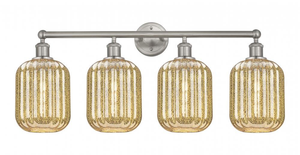Preston Cylinder - 4 Light - 34 inch - Brushed Satin Nickel - Bath Vanity Light