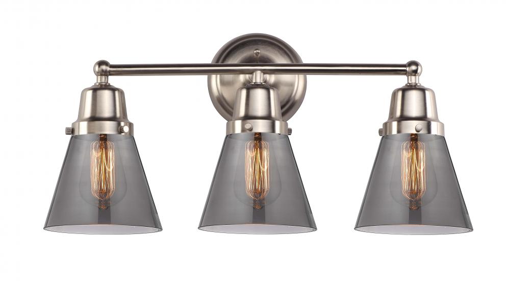 Cone - 3 Light - 22 inch - Brushed Satin Nickel - Bath Vanity Light