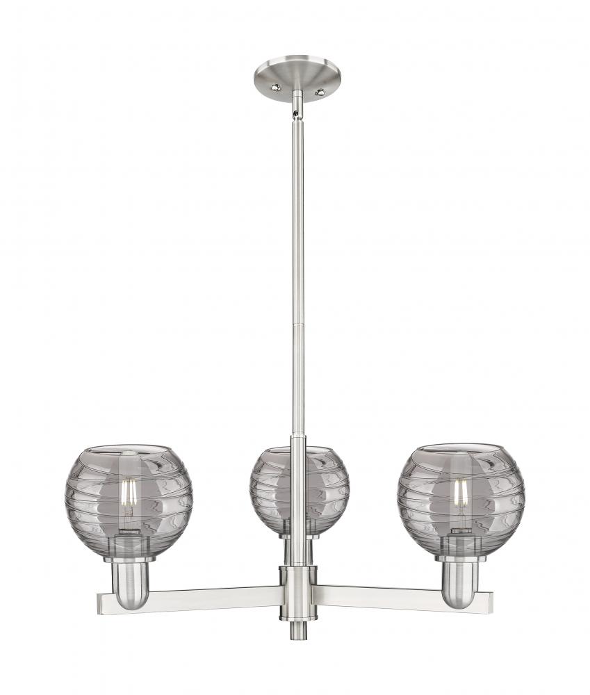 Athens Deco Swirl - 3 Light - 18 inch - Satin Nickel - Flush Mount