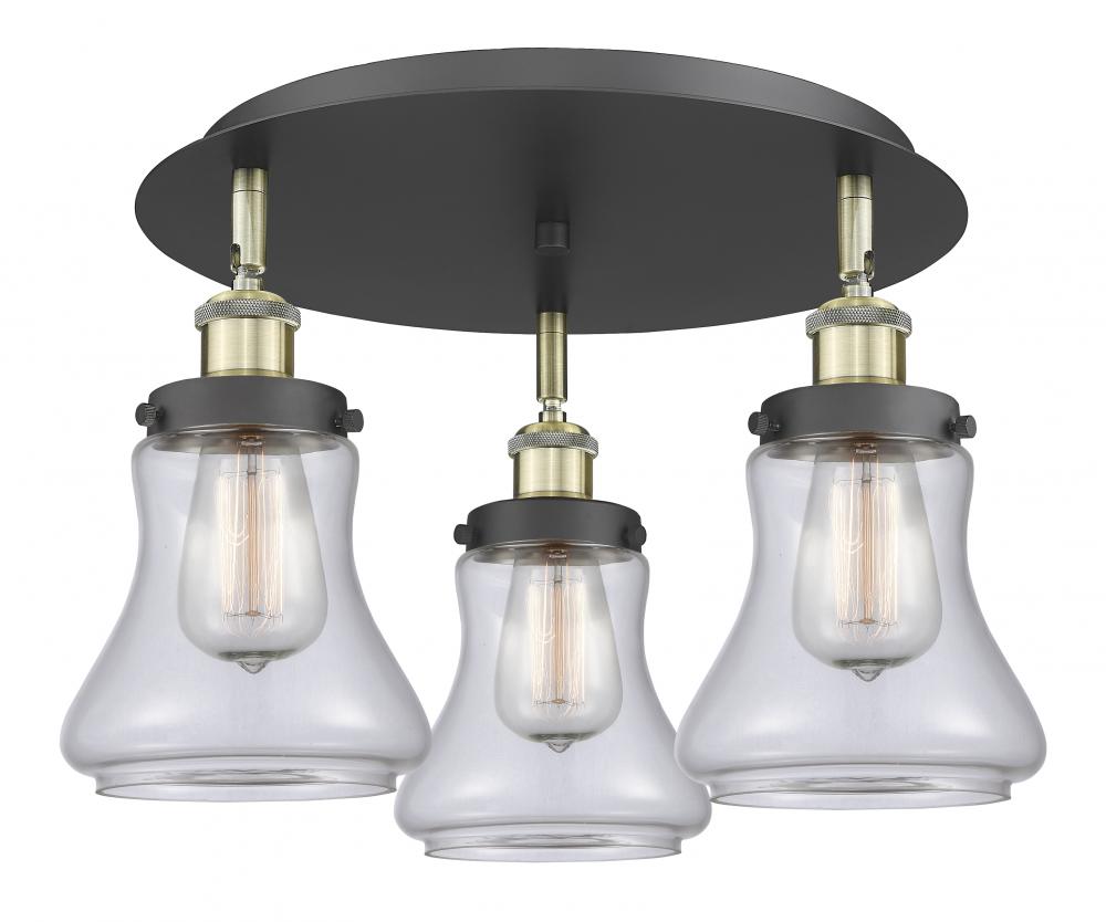 Bellmont - 3 Light - 18 inch - Black Antique Brass - Flush Mount