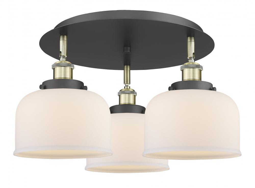 Cone - 3 Light - 20 inch - Black Antique Brass - Flush Mount