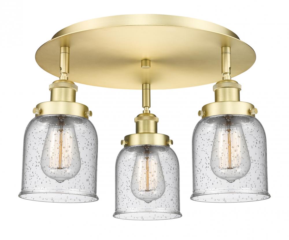 Cone - 3 Light - 17 inch - Satin Gold - Flush Mount