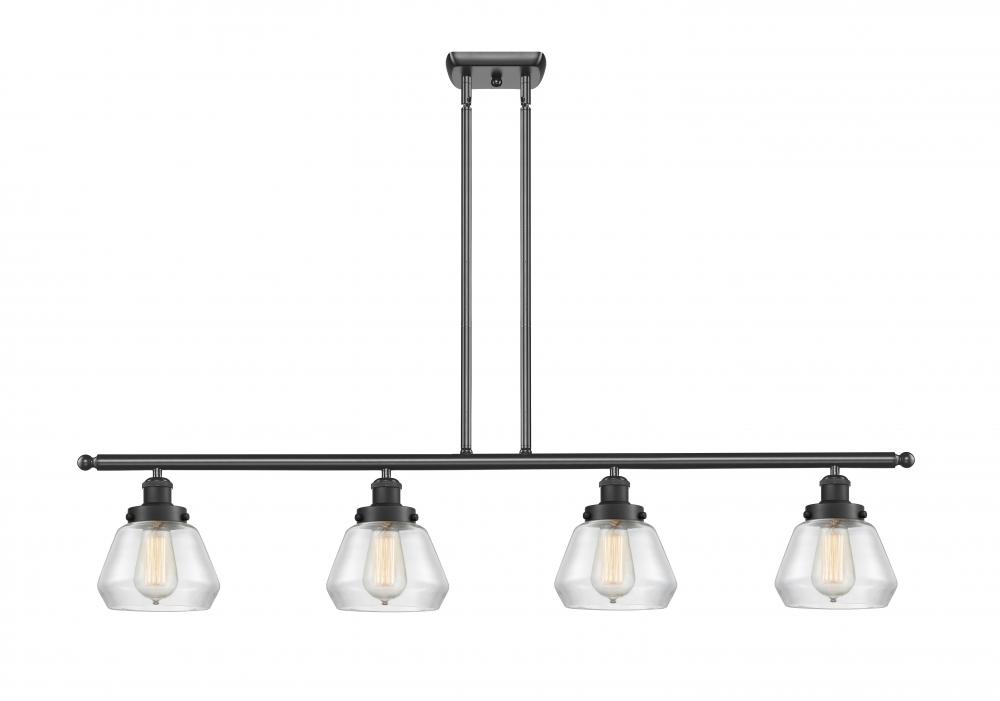 Fulton - 4 Light - 48 inch - Matte Black - Stem Hung - Island Light