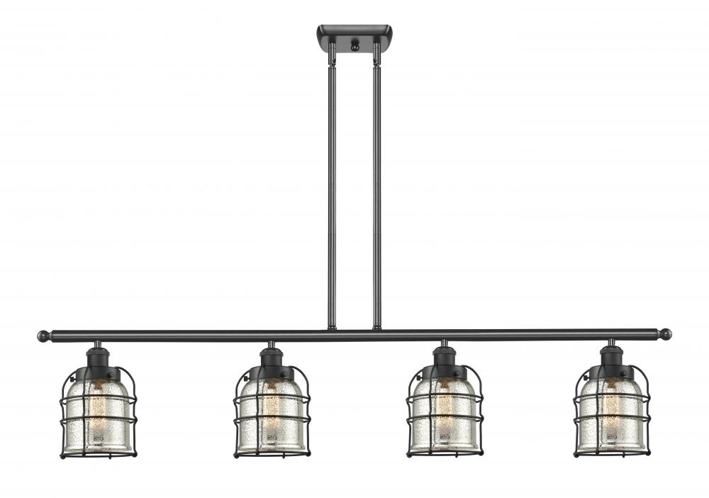 Bell Cage - 4 Light - 48 inch - Matte Black - Stem Hung - Island Light