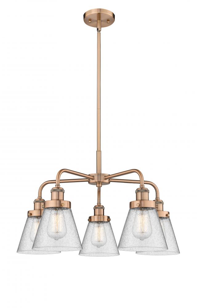 Cone - 5 Light - 25 inch - Antique Copper - Chandelier