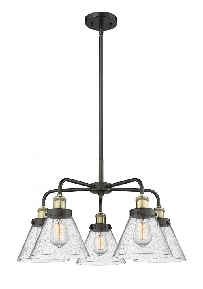 Cone - 5 Light - 26 inch - Black Antique Brass - Chandelier