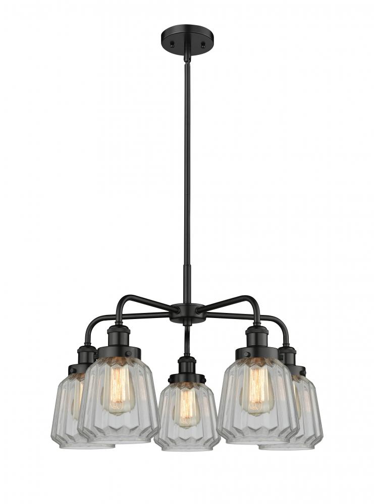 Chatham - 5 Light - 26 inch - Matte Black - Chandelier