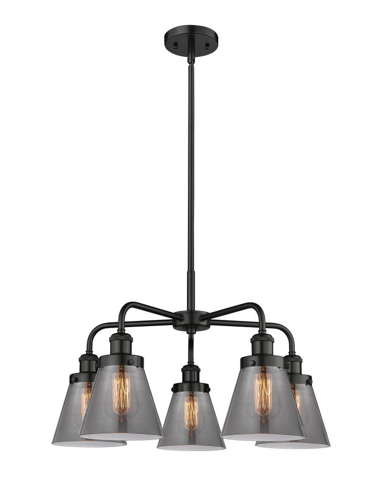 Cone - 5 Light - 25 inch - Matte Black - Chandelier