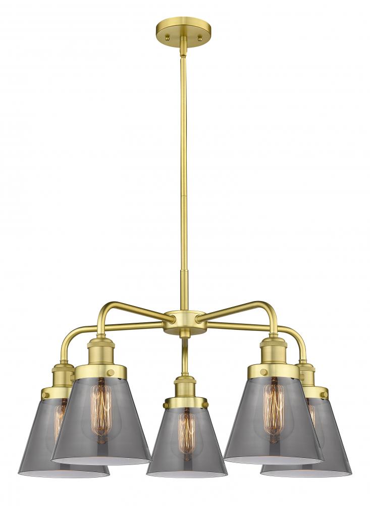 Cone - 5 Light - 25 inch - Satin Gold - Chandelier