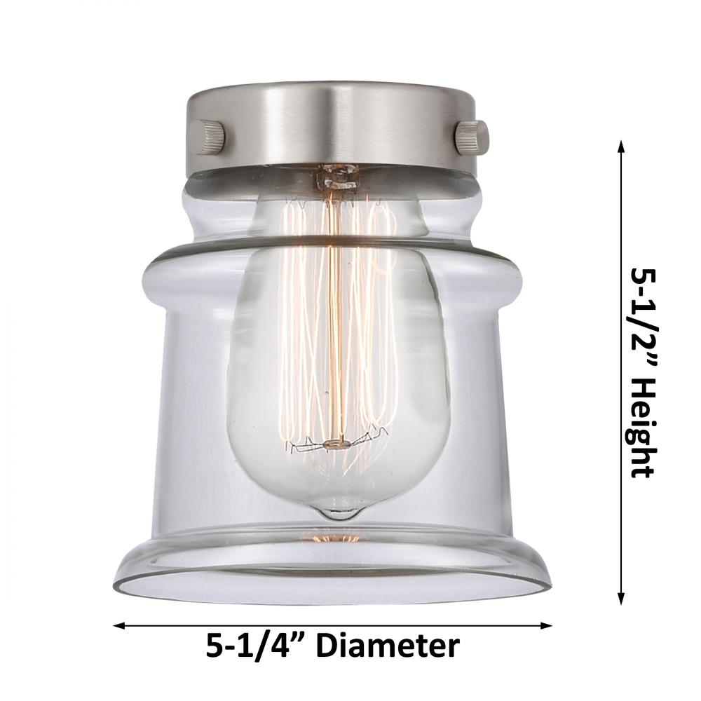 Canton - 1 Light - 6 inch - Matte Black - Semi-Flush Mount Canton - 1 Light - 6 inch - Matte Black - Semi-Flush Mount