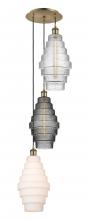 Innovations Lighting 113B-3P-AB-G670-MU - Cascade - 3 Light - 15 inch - Antique Brass - Cord hung - Multi Pendant