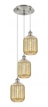 Innovations Lighting 113B-3P-SN-G460-7ME - Preston Cylinder - 3 Light - 13 inch - Brushed Satin Nickel - Cord Hung - Multi Pendant