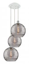 Innovations Lighting 113B-3P-WPC-G1213-12SM - Athens Deco Swirl - 3 Light - 19 inch - White Polished Chrome - Cord Hung - Multi Pendant