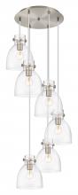 Innovations Lighting 116-410-1PS-SN-G412-8CL - Newton Bell - 6 Light - 19 inch - Brushed Satin Nickel - Multi Pendant