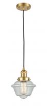 Innovations Lighting 201C-SG-G534-LED - Oxford - 1 Light - 7 inch - Satin Gold - Cord hung - Mini Pendant