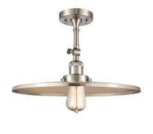 Innovations Lighting 201F-SN-MFR-SN-16-LED - Railroad - 1 Light - 16 inch - Brushed Satin Nickel - Semi-Flush Mount