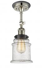 Innovations Lighting 201FBP-PNBK-G184 - Canton - 1 Light - 6 inch - Polished Nickel - Semi-Flush Mount