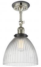 Innovations Lighting 201FBP-PNBK-G222 - Seneca Falls - 1 Light - 10 inch - Polished Nickel - Semi-Flush Mount